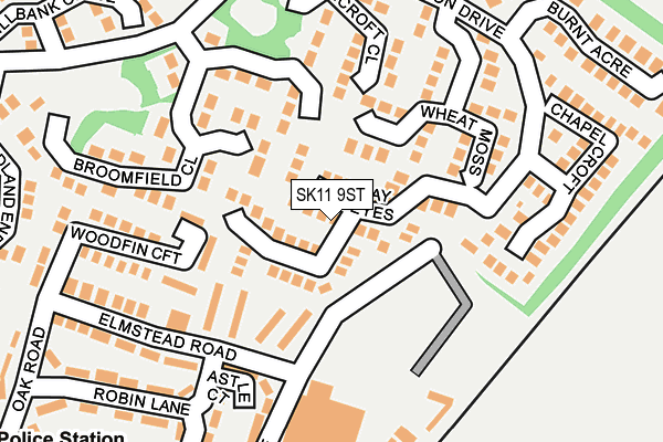 SK11 9ST map - OS OpenMap – Local (Ordnance Survey)