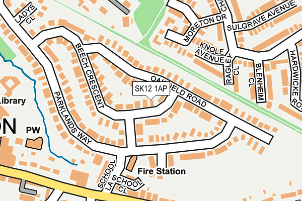 SK12 1AP map - OS OpenMap – Local (Ordnance Survey)