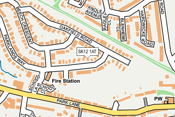 SK12 1AT map - OS OpenMap – Local (Ordnance Survey)
