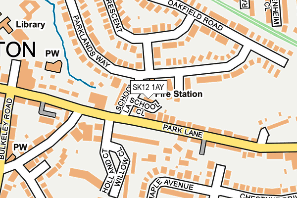 SK12 1AY map - OS OpenMap – Local (Ordnance Survey)