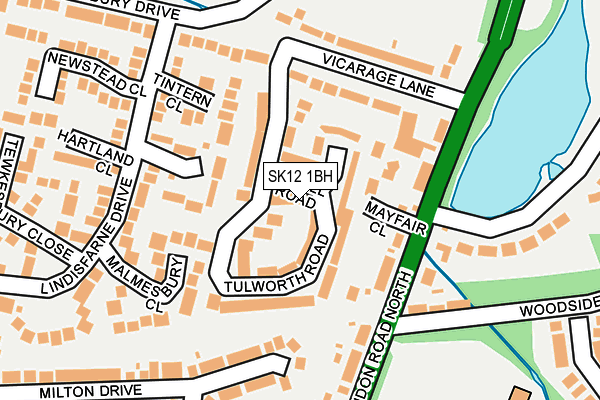 SK12 1BH map - OS OpenMap – Local (Ordnance Survey)