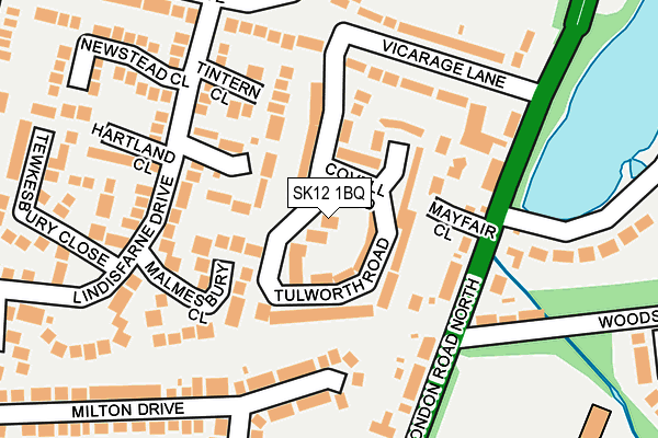 SK12 1BQ map - OS OpenMap – Local (Ordnance Survey)