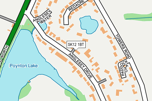 SK12 1BT map - OS OpenMap – Local (Ordnance Survey)