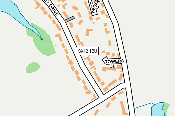 SK12 1BU map - OS OpenMap – Local (Ordnance Survey)