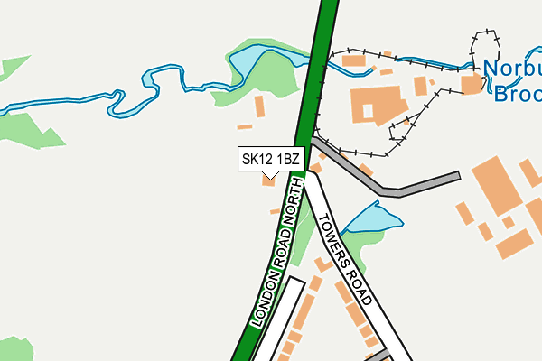 SK12 1BZ map - OS OpenMap – Local (Ordnance Survey)