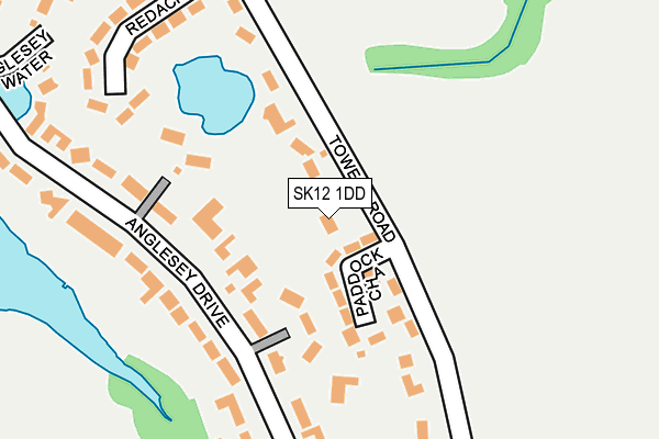 SK12 1DD map - OS OpenMap – Local (Ordnance Survey)