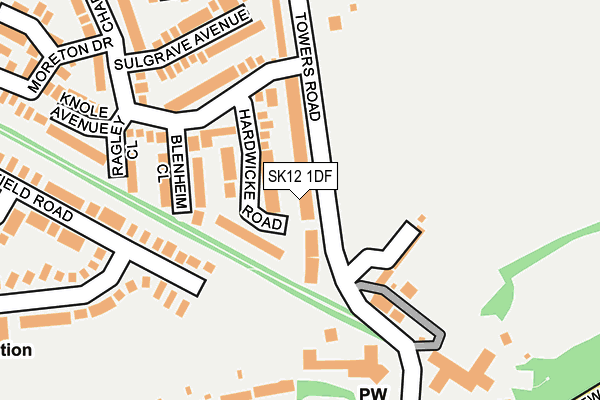 SK12 1DF map - OS OpenMap – Local (Ordnance Survey)