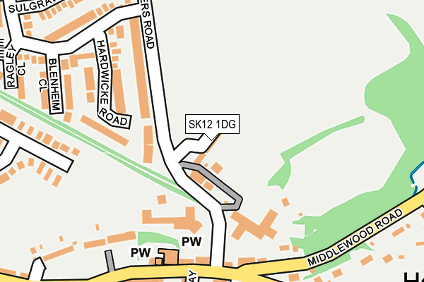 SK12 1DG map - OS OpenMap – Local (Ordnance Survey)