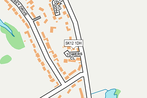 SK12 1DH map - OS OpenMap – Local (Ordnance Survey)
