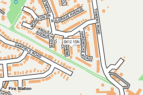 SK12 1DN map - OS OpenMap – Local (Ordnance Survey)