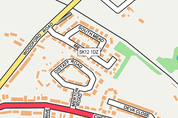 SK12 1DZ map - OS OpenMap – Local (Ordnance Survey)
