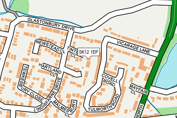 SK12 1EP map - OS OpenMap – Local (Ordnance Survey)