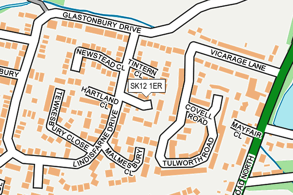 SK12 1ER map - OS OpenMap – Local (Ordnance Survey)