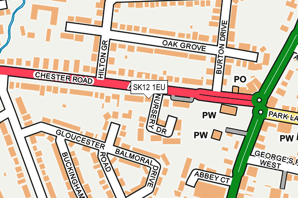 SK12 1EU map - OS OpenMap – Local (Ordnance Survey)