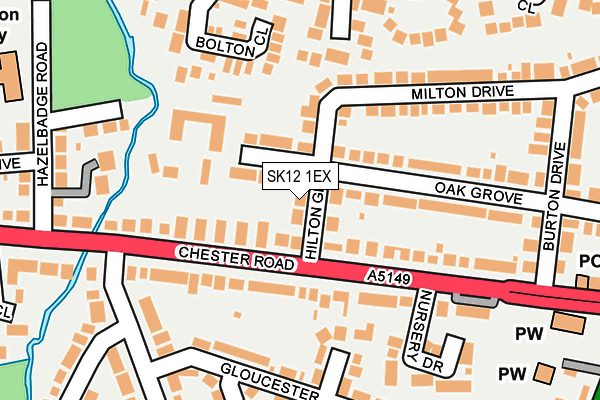 SK12 1EX map - OS OpenMap – Local (Ordnance Survey)