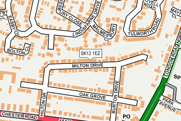 SK12 1EZ map - OS OpenMap – Local (Ordnance Survey)