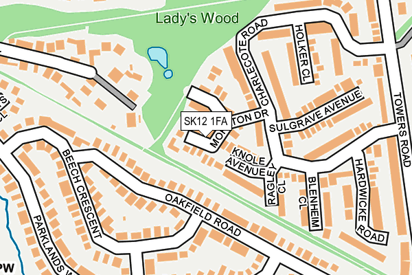 SK12 1FA map - OS OpenMap – Local (Ordnance Survey)