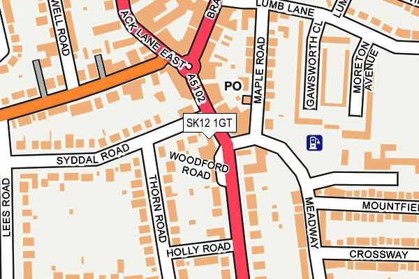SK12 1GT map - OS OpenMap – Local (Ordnance Survey)
