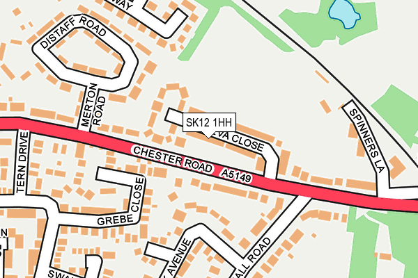 SK12 1HH map - OS OpenMap – Local (Ordnance Survey)