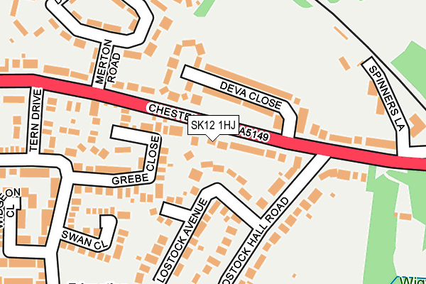 SK12 1HJ map - OS OpenMap – Local (Ordnance Survey)