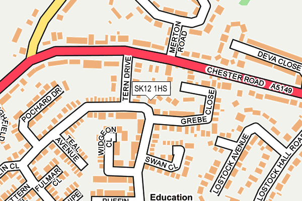SK12 1HS map - OS OpenMap – Local (Ordnance Survey)