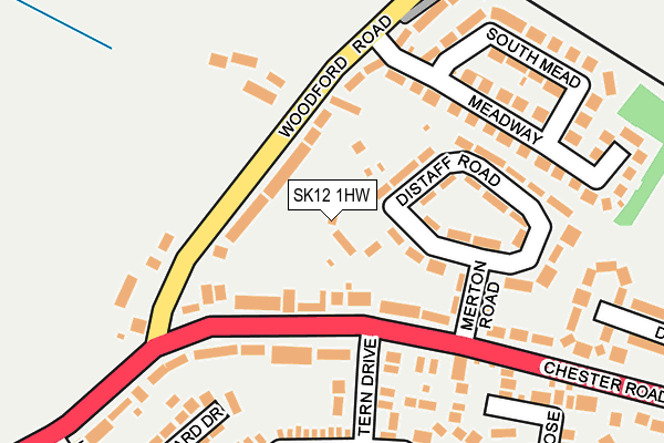 SK12 1HW map - OS OpenMap – Local (Ordnance Survey)