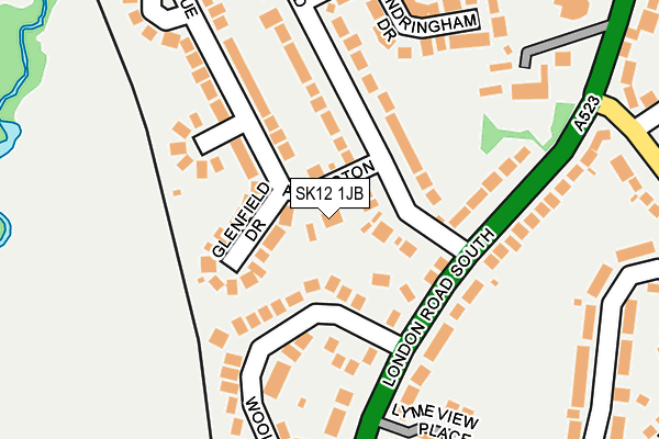 SK12 1JB map - OS OpenMap – Local (Ordnance Survey)