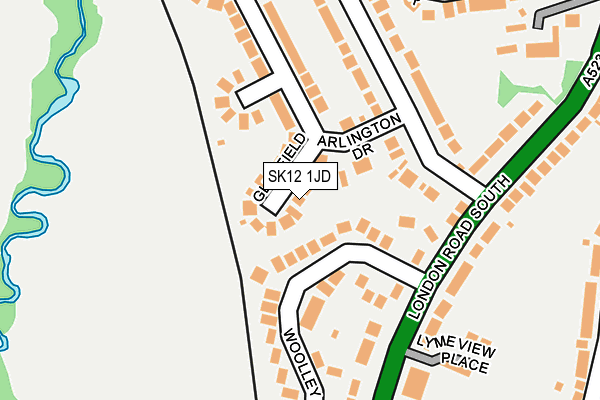 SK12 1JD map - OS OpenMap – Local (Ordnance Survey)