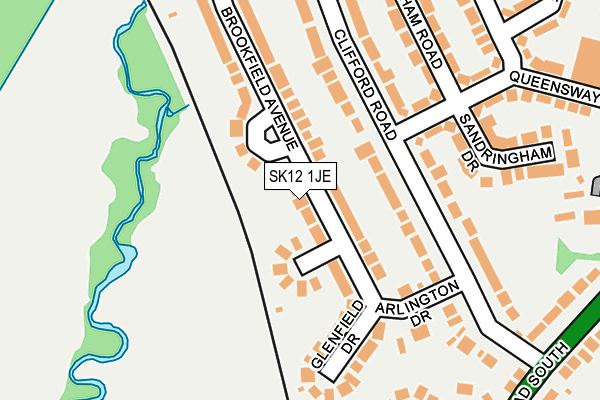 SK12 1JE map - OS OpenMap – Local (Ordnance Survey)