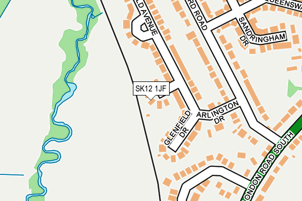 SK12 1JF map - OS OpenMap – Local (Ordnance Survey)