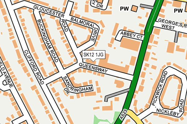 SK12 1JG map - OS OpenMap – Local (Ordnance Survey)