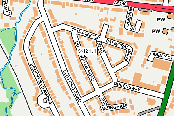 SK12 1JH map - OS OpenMap – Local (Ordnance Survey)