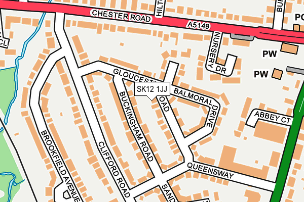 SK12 1JJ map - OS OpenMap – Local (Ordnance Survey)