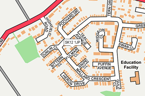 SK12 1JP map - OS OpenMap – Local (Ordnance Survey)