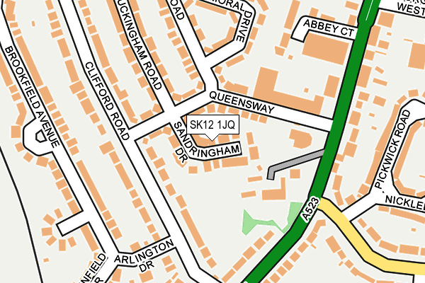 SK12 1JQ map - OS OpenMap – Local (Ordnance Survey)