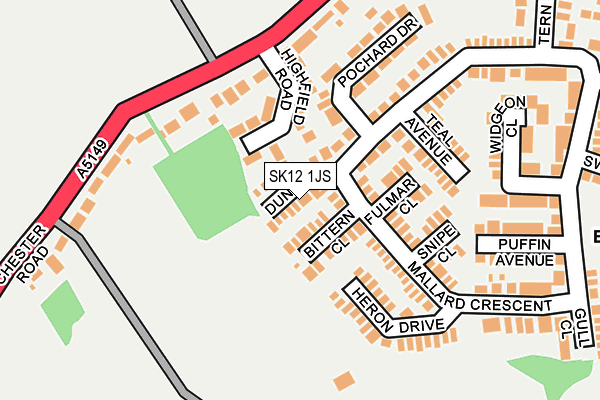 SK12 1JS map - OS OpenMap – Local (Ordnance Survey)