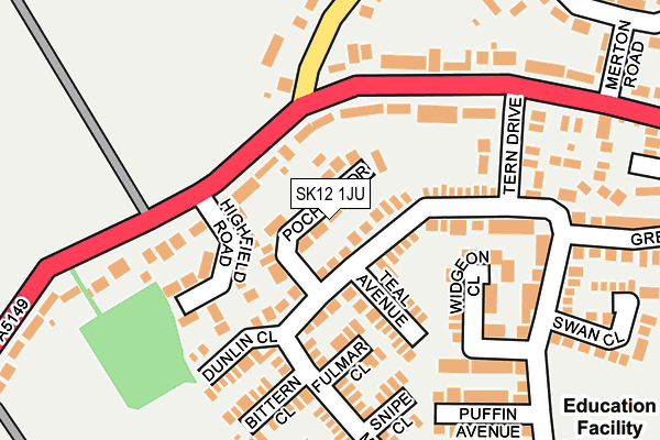 SK12 1JU map - OS OpenMap – Local (Ordnance Survey)