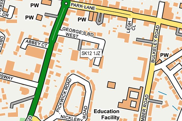 SK12 1JZ map - OS OpenMap – Local (Ordnance Survey)