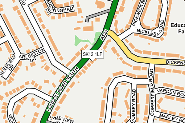 SK12 1LF map - OS OpenMap – Local (Ordnance Survey)