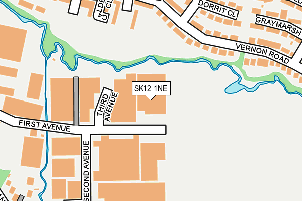 SK12 1NE map - OS OpenMap – Local (Ordnance Survey)