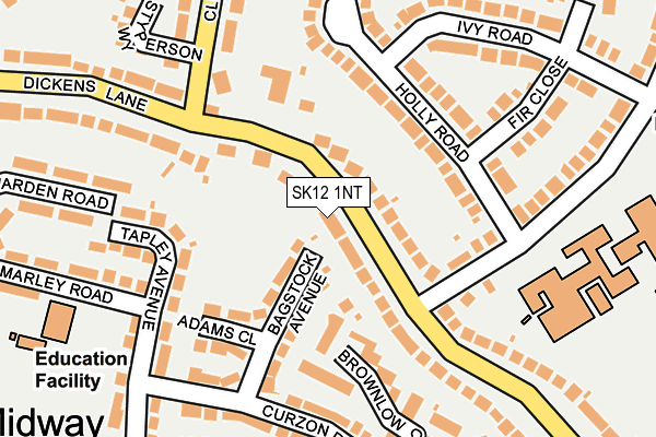 SK12 1NT map - OS OpenMap – Local (Ordnance Survey)