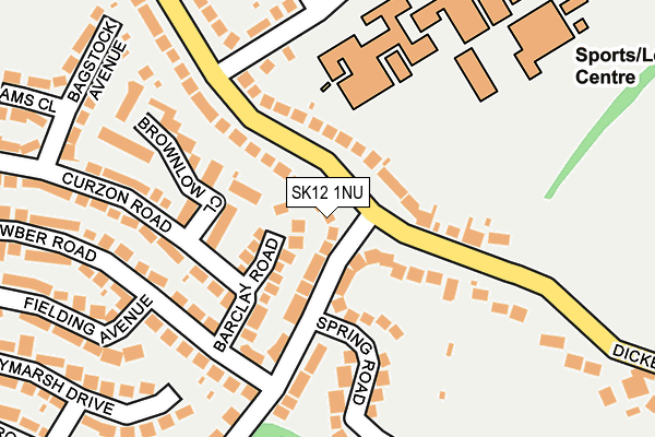 SK12 1NU map - OS OpenMap – Local (Ordnance Survey)