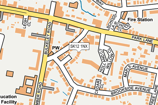 SK12 1NX map - OS OpenMap – Local (Ordnance Survey)
