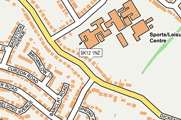 SK12 1NZ map - OS OpenMap – Local (Ordnance Survey)