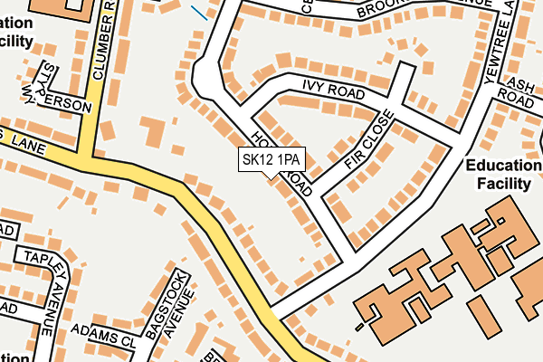 SK12 1PA map - OS OpenMap – Local (Ordnance Survey)