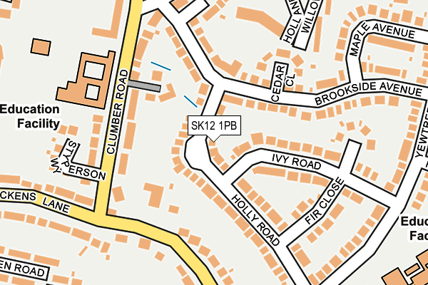 SK12 1PB map - OS OpenMap – Local (Ordnance Survey)