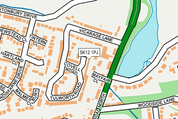 SK12 1PJ map - OS OpenMap – Local (Ordnance Survey)