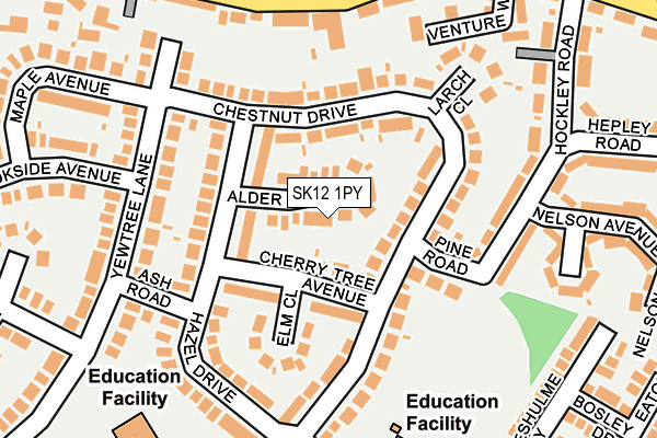 SK12 1PY map - OS OpenMap – Local (Ordnance Survey)