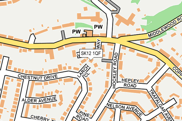 SK12 1QF map - OS OpenMap – Local (Ordnance Survey)