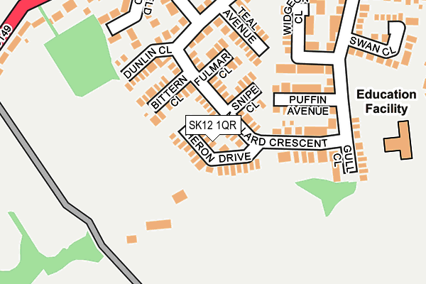 SK12 1QR map - OS OpenMap – Local (Ordnance Survey)